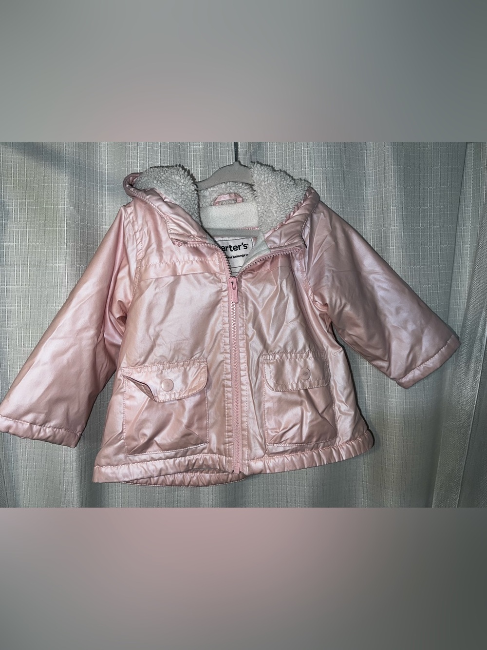 Carter's Light Pink Sherpa-Lined Hooded Raincoat
